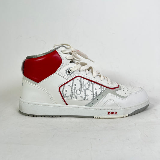 Dior B27 White/Red Oblique Uptown Mid-Top Sneaker Size 45