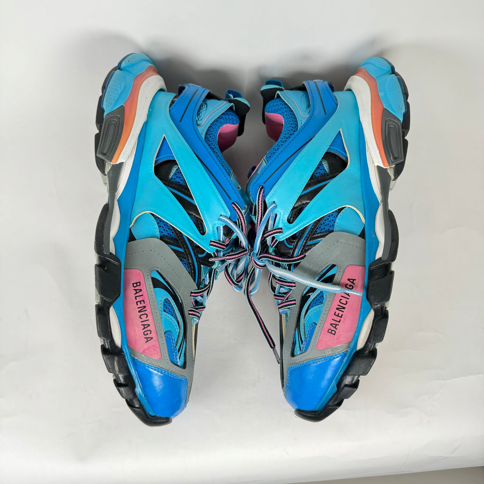 Balenciaga Blue/Pink Track Sneakers Size 44