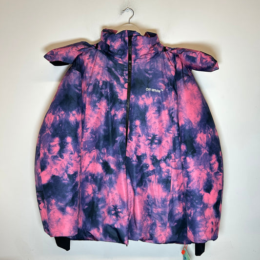 Off-White Fuchsia Tye Dye Arrows Ski Jacket Size XL