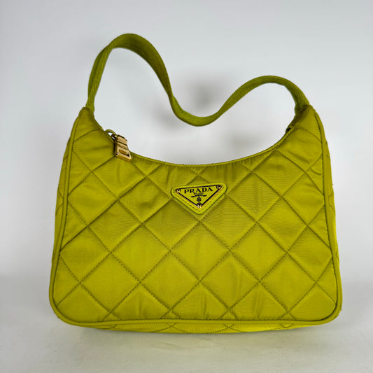 Prada Green Tessuto Impunture Hobo Bag