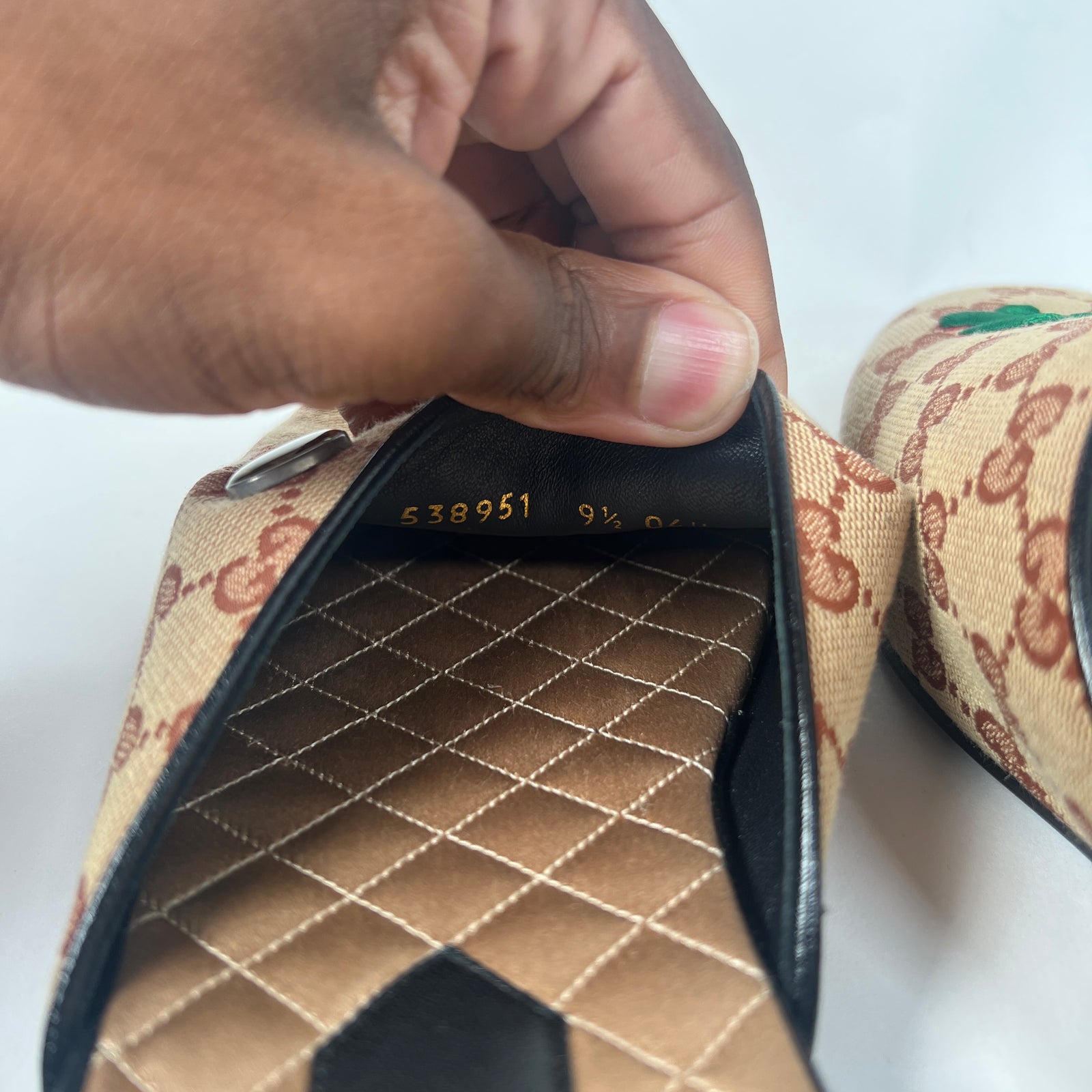Gucci Beige LA Angels GG Monogram Mules Size GG 9.5