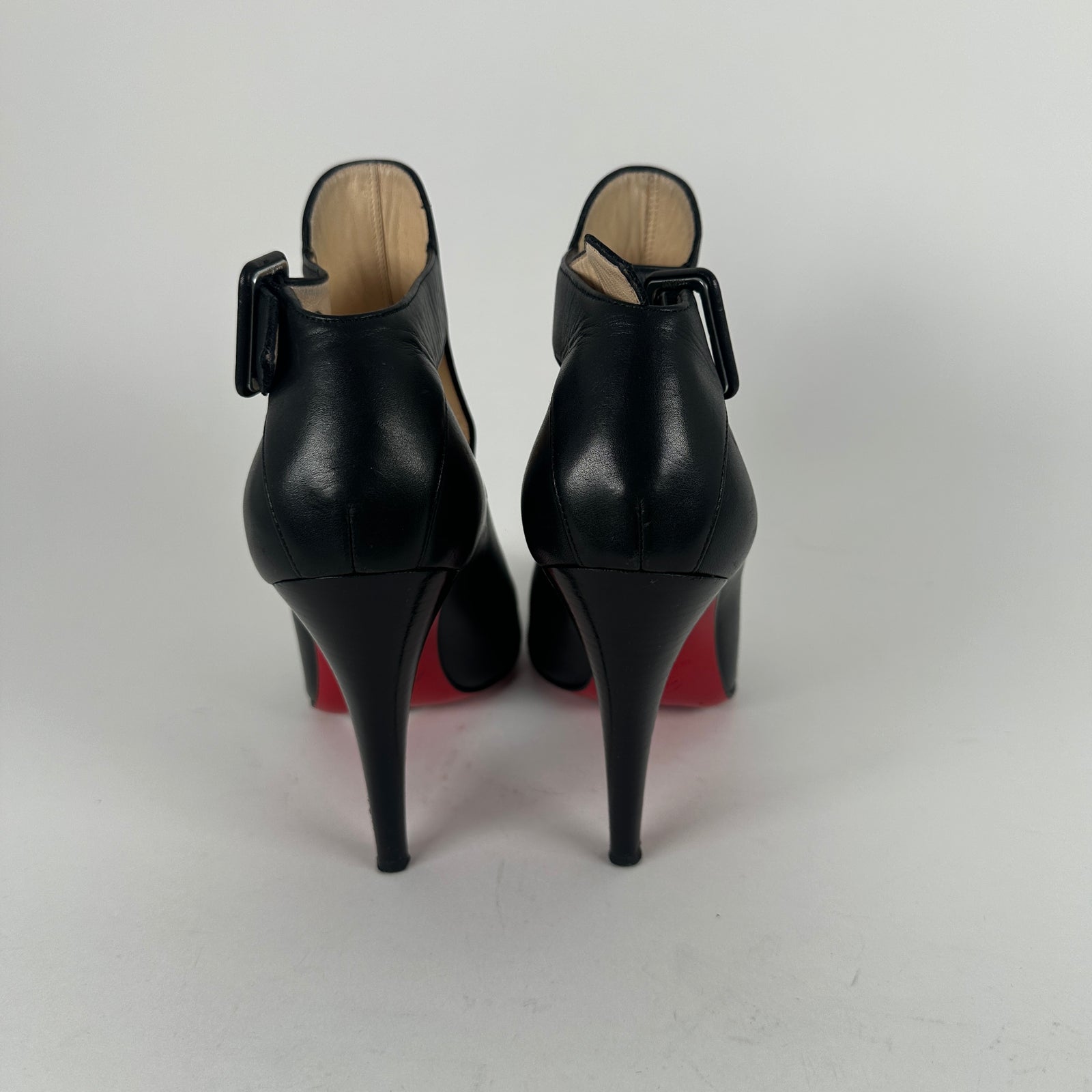 Christian Louboutin Black Ankle Strap Bootie Size 36.5