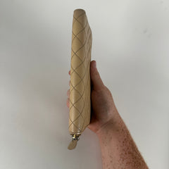 Prada Beige Saffiano Quilted Zip Around Wallet
