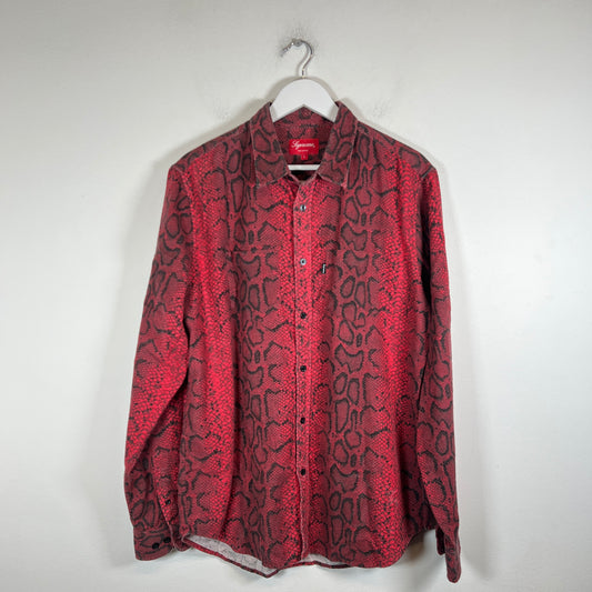 Supreme Red Python Flannel Size L