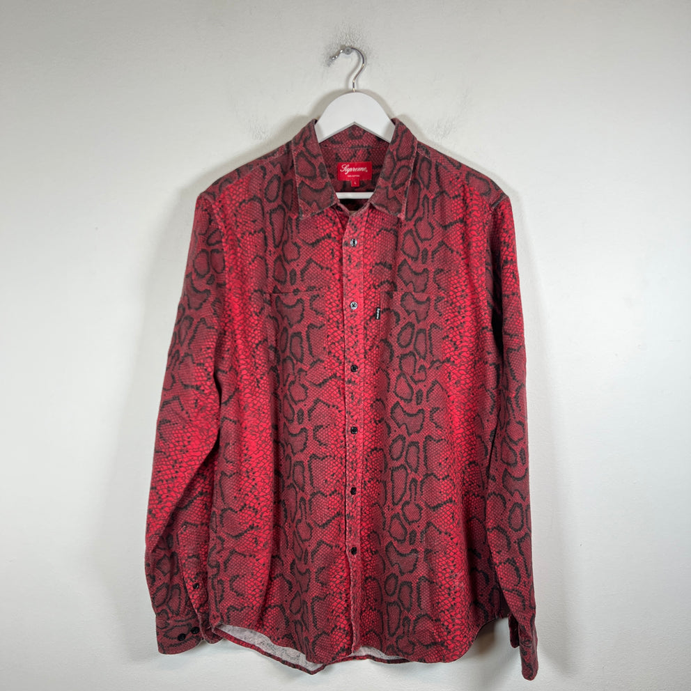 Supreme Red Python Flannel Size L