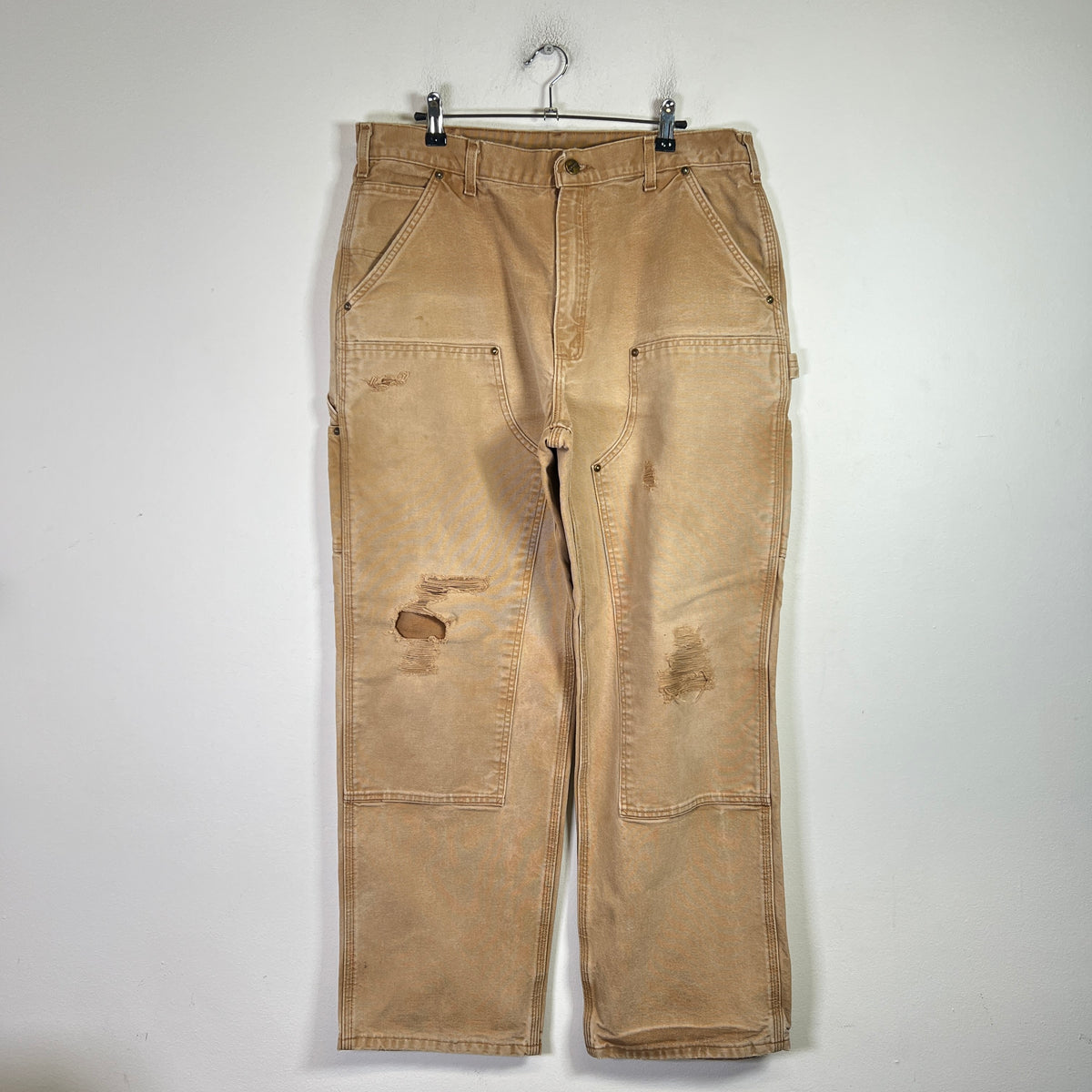 Carhartt Vintage Khaki Distressed Double Knee Carpenter Pants