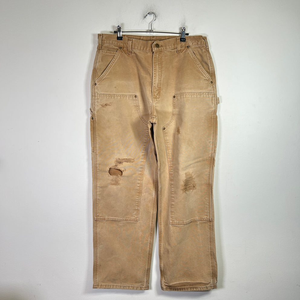 Carhartt Vintage Khaki Distressed Double Knee Carpenter Pants