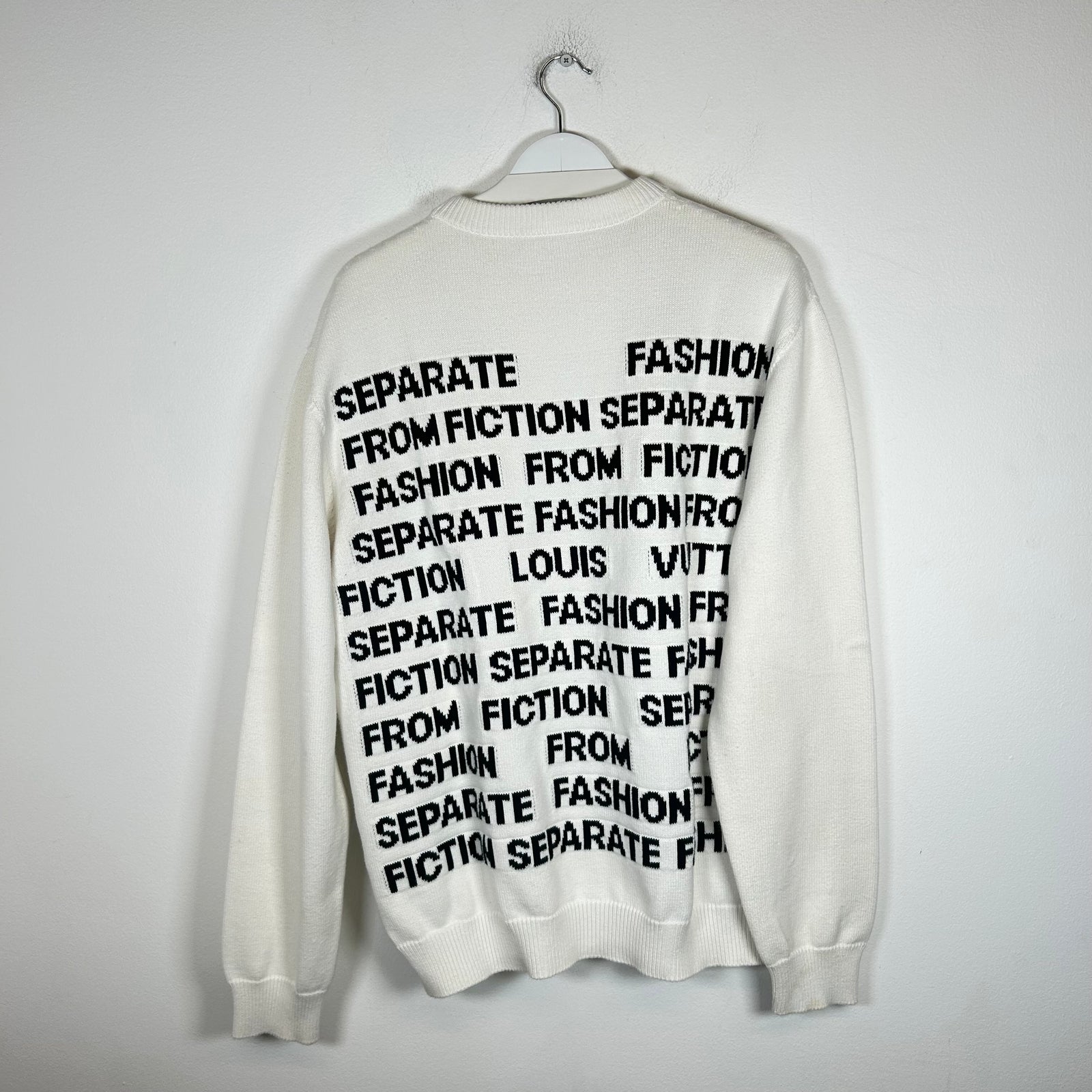 Louis Vuitton White New Letter Logo Sweater Size L