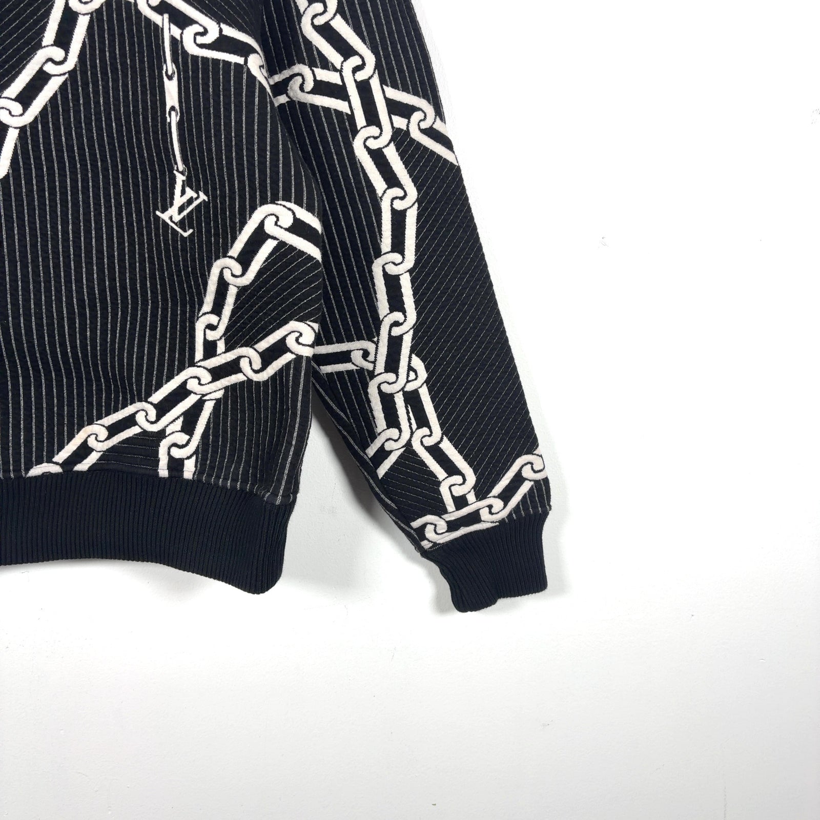 Louis Vuitton Chain Link Striped Black Crewneck