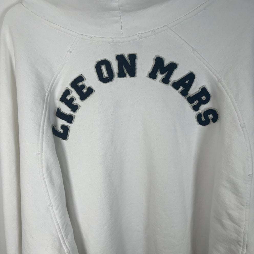 Raf Simons AW20 'Life On Mars' Oversized Distressed White Hoodie