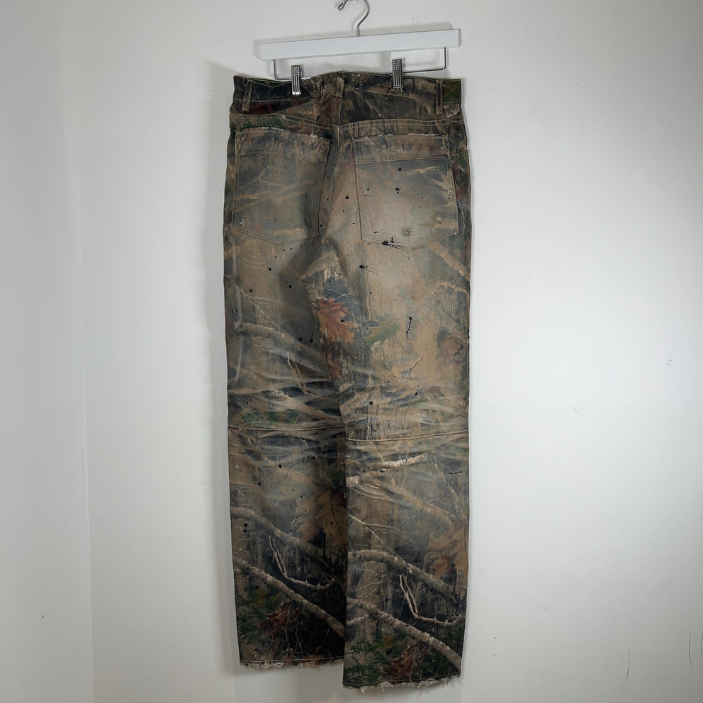 Satoshi Nakamoto Enduro Padded Distressed Canvas Camo Pants