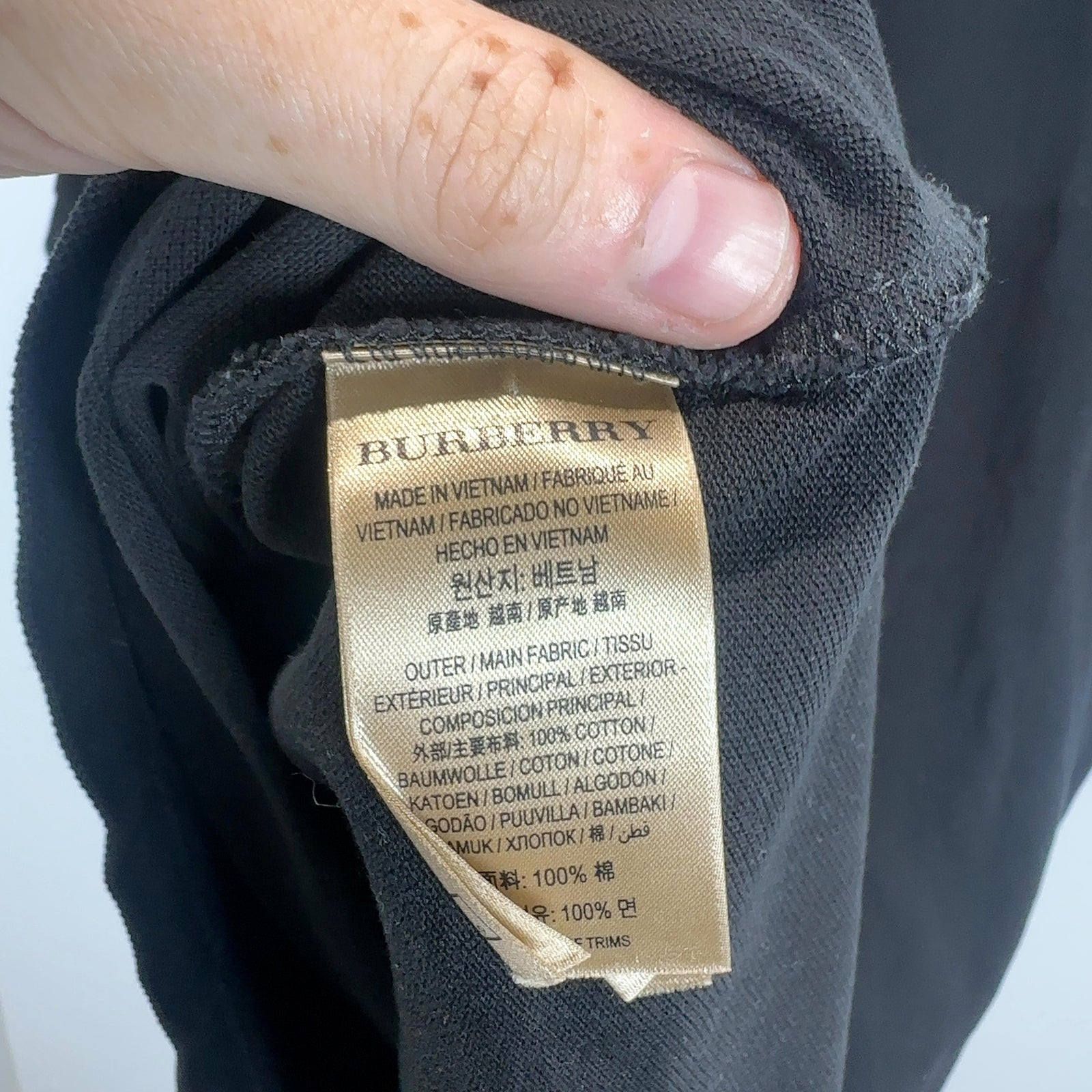 Burberry 1/4 Button Black Polo