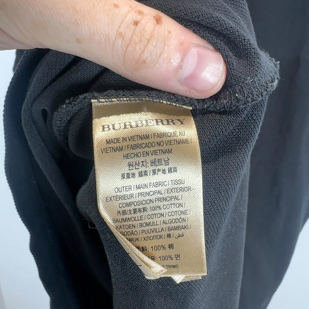 Burberry 1/4 Button Black Polo