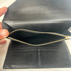 Celine Black/Green Calfskin Envelope Wallet