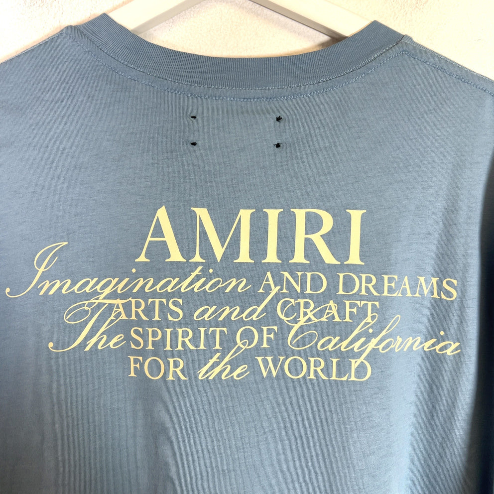Amiri Light Blue Spirit Logo T-Shirt