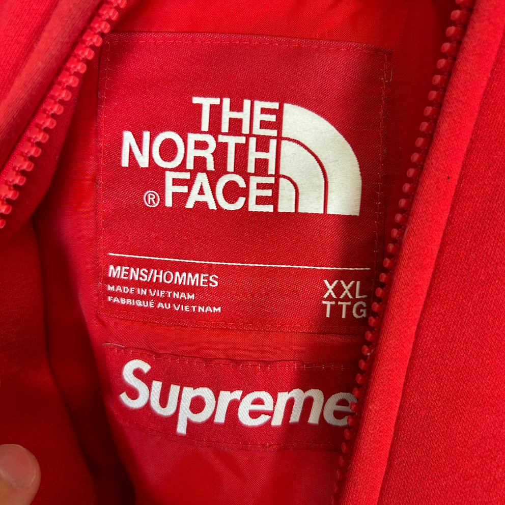 Supreme x The North Face Red Down Filled Oversized Zip-Up Hoodie Size XXL