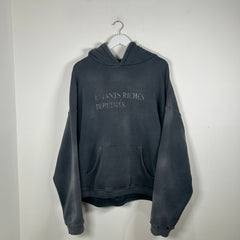 Enfants Riches Deprimes Distressed Grey Washed Logo Hoodie Size XL
