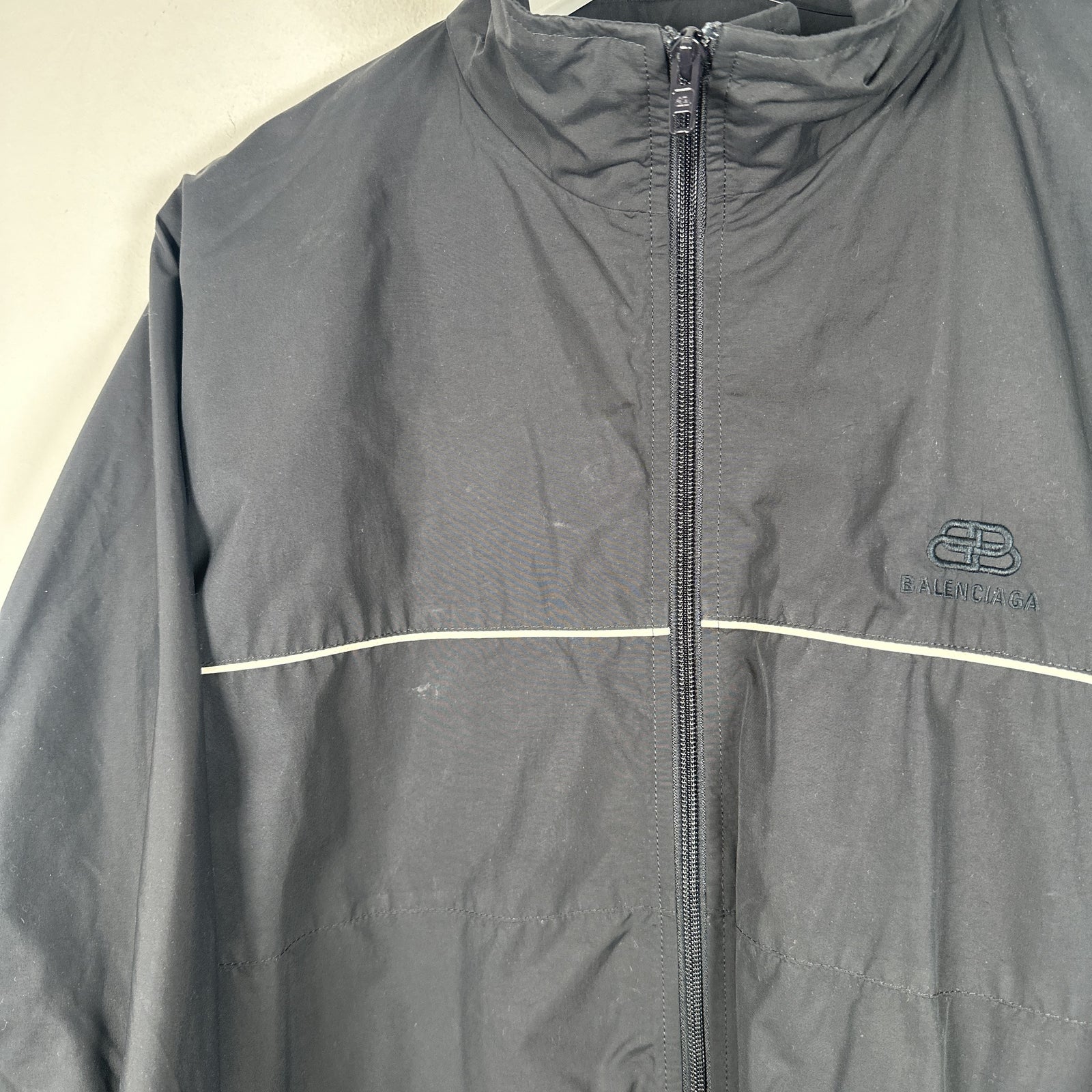 Balenciaga Logo Black Track Jacket Size XL