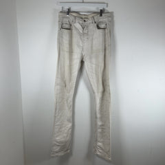 Rick Owens DRKSHDW 'White Wax' Acrylic Painted Detroit Jeans