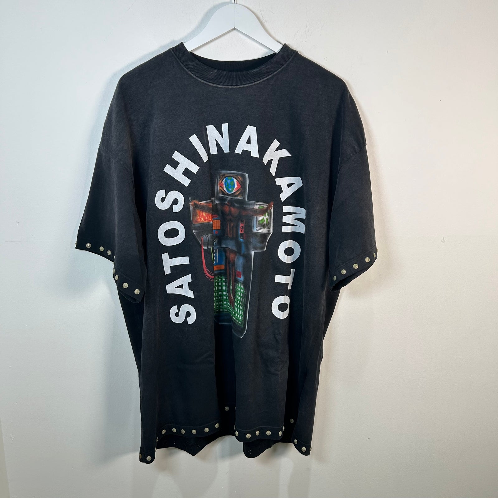 Satoshi Nakamoto 'Machine' Studded T-Shirt Size 2XL