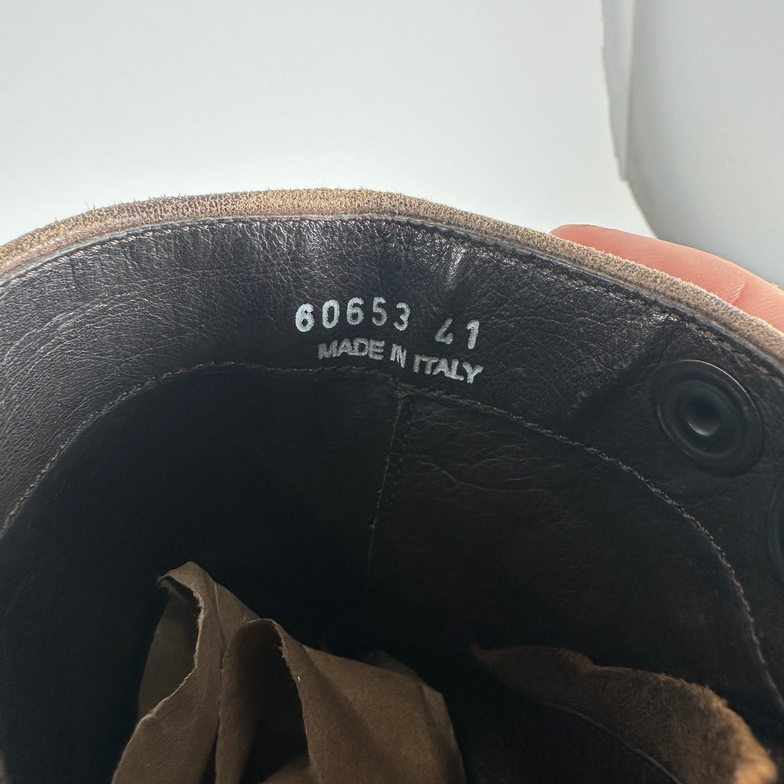 Rick Owens Spiral Cut Brown Leather Boots Size 41