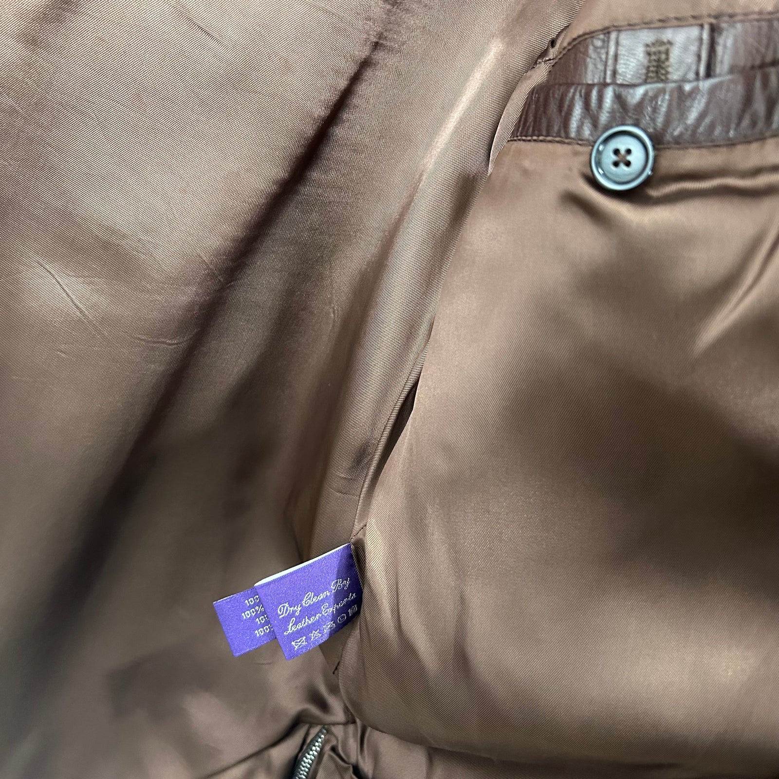 Ralph Lauren Purple Label Brown Leather Jacket Size M