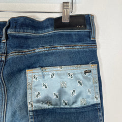 Amiri Dark Blue MA Paisley Skinny Jeans Size 34