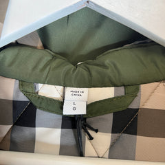 Burberry Olive Quilted Hooded Jacket Size L