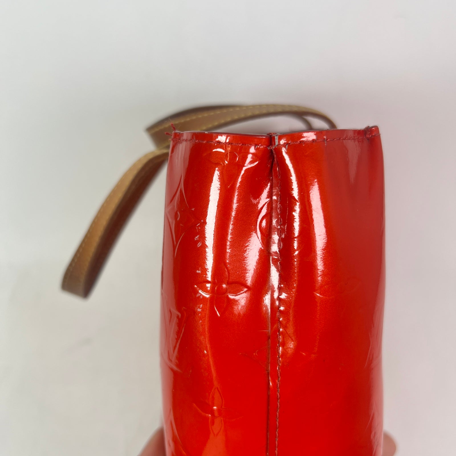 Louis Vuitton Red Monogram Vernis Reade PM Handbag