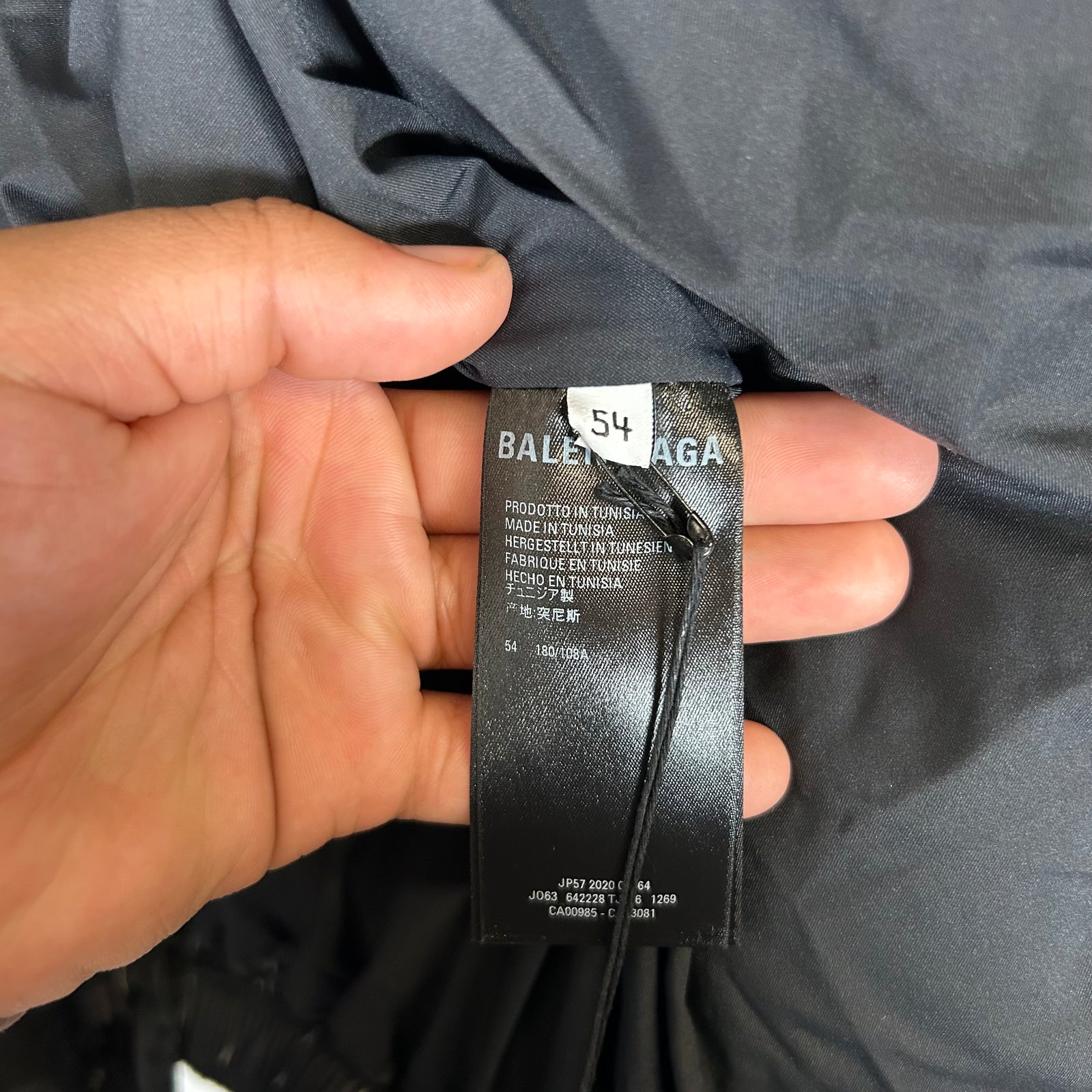 Balenciaga Black/Grey All Over Puffer Size 54