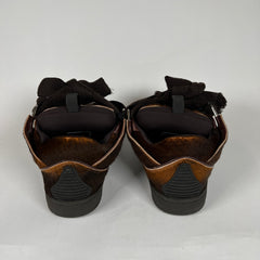 Lanvin Brown Ponyhair Curb Sneakers Sz 41