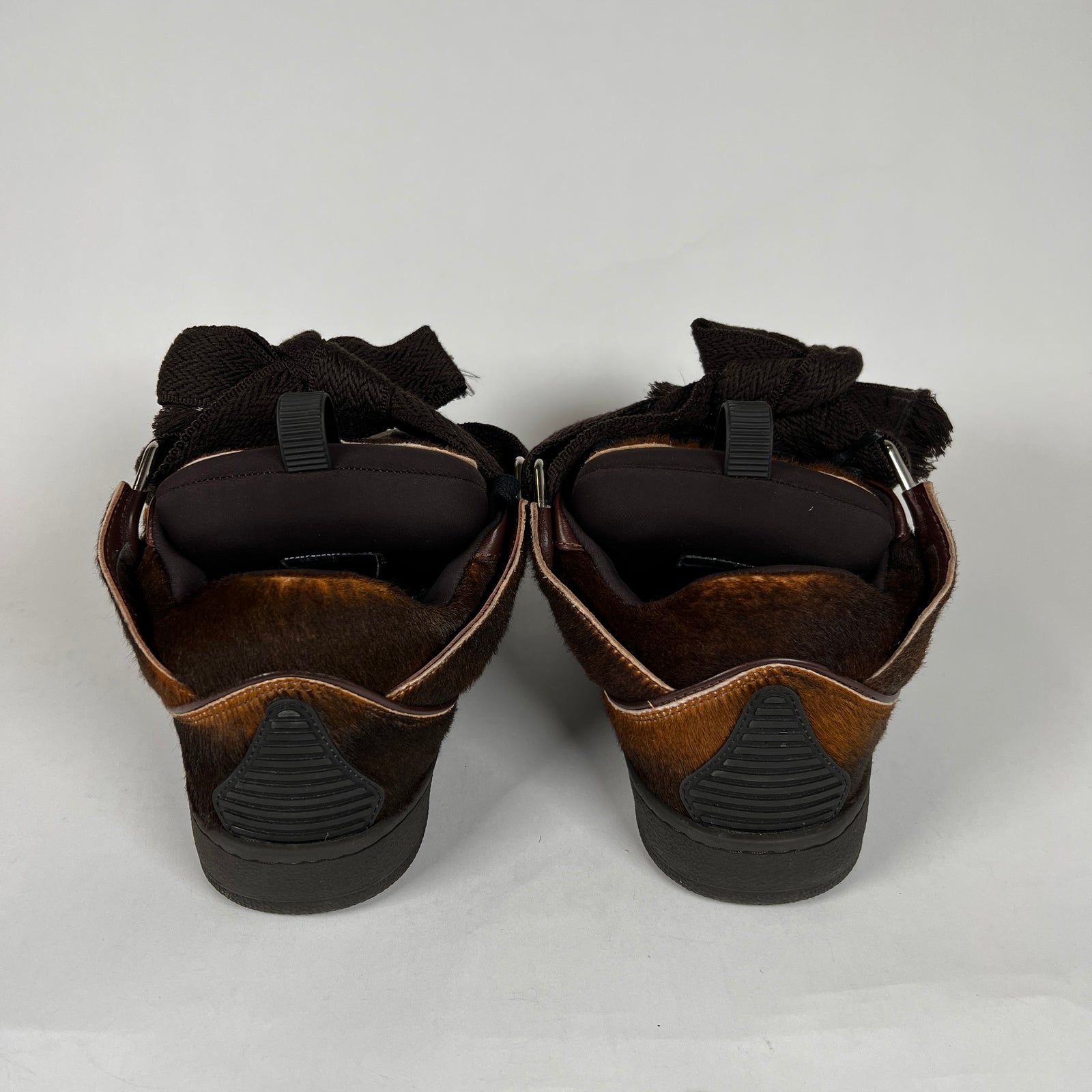 Lanvin Brown Ponyhair Curb Sneakers Sz 41