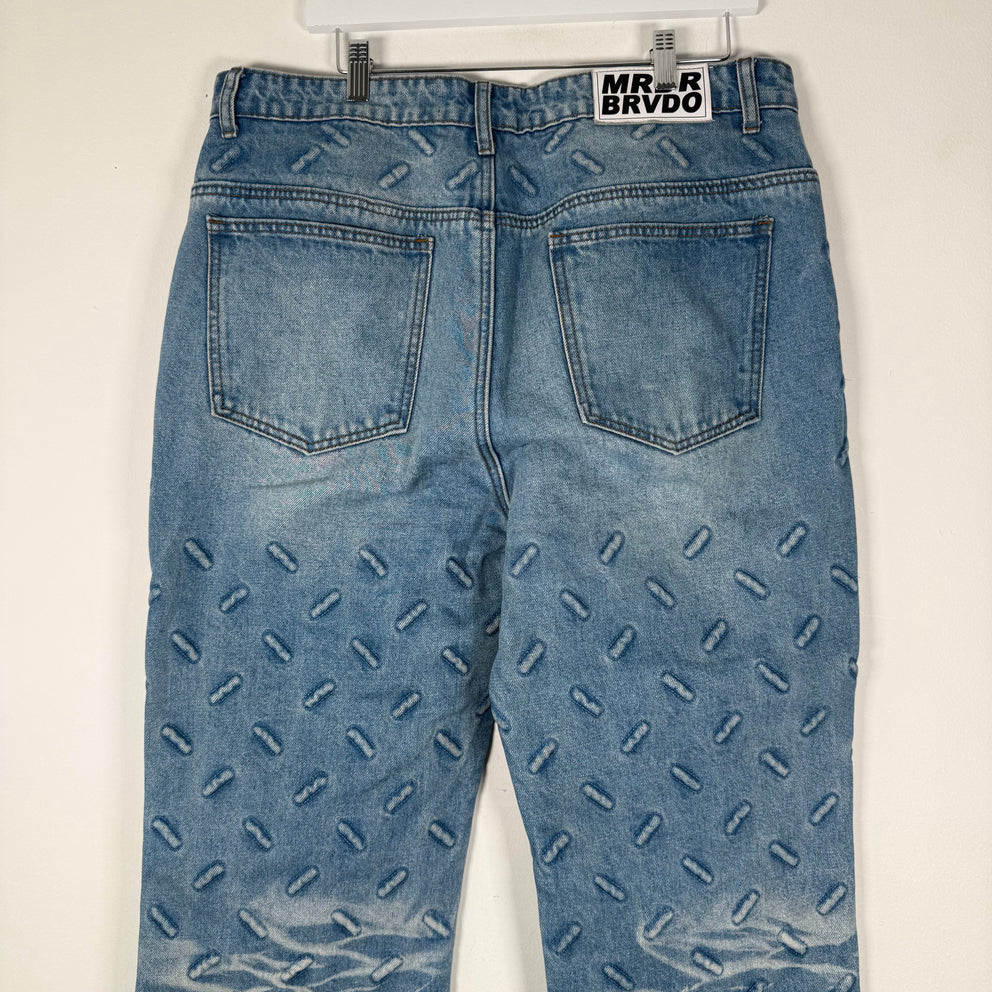 Who Decides War Blue 'Thread Plate' Denim Jeans Size 36