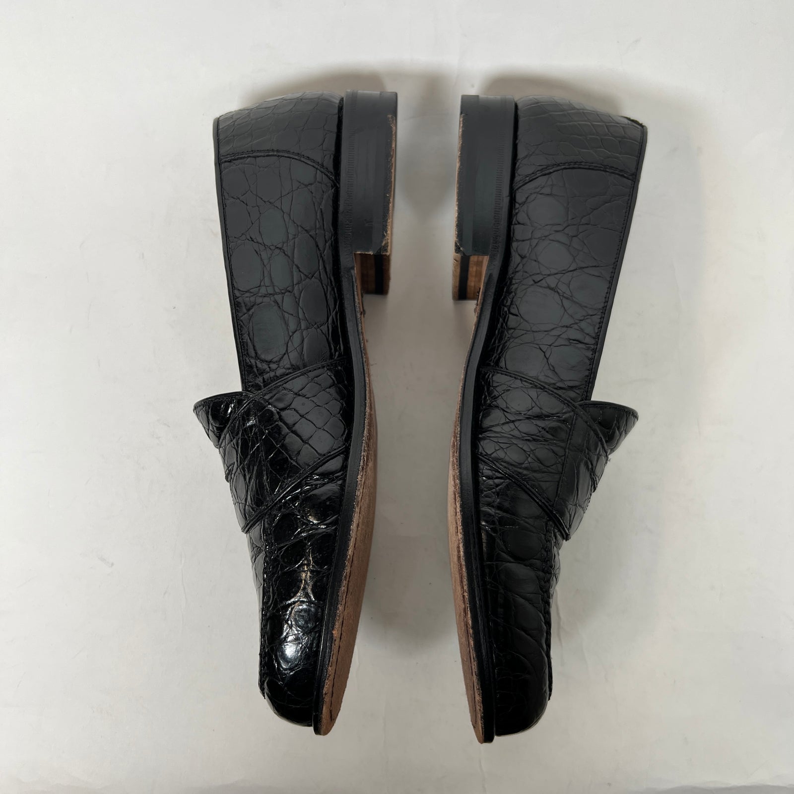 Maus & Hoffman Black Crocodile Loafers Size 9.5