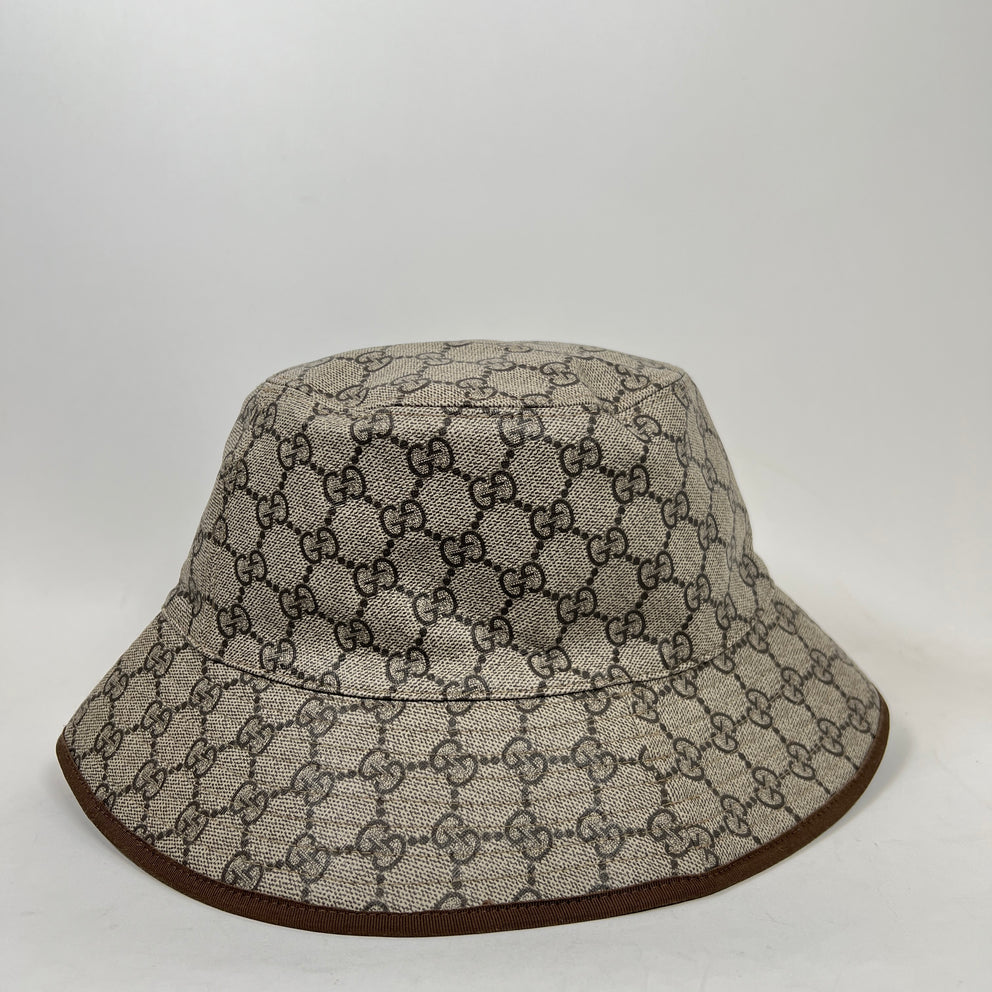 Gucci GG Monogram Leather Bucket Hat Size S