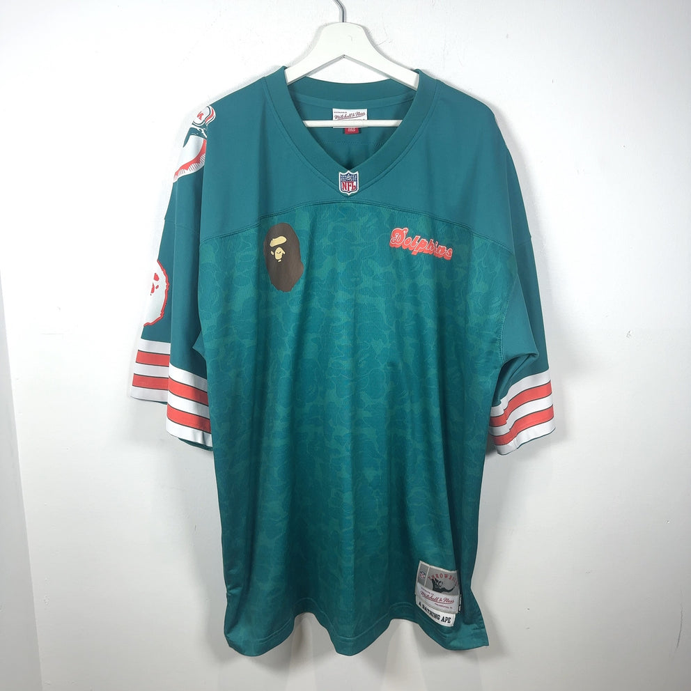 Bape x Mitchell & Ness ‘Miami Dolphins' Camoflauge Oversized Football Jersey