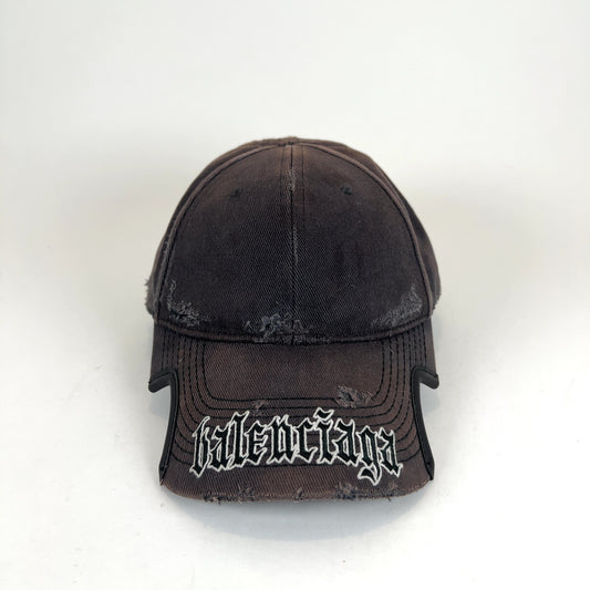 Balenciaga Old English Logo Cut Hat