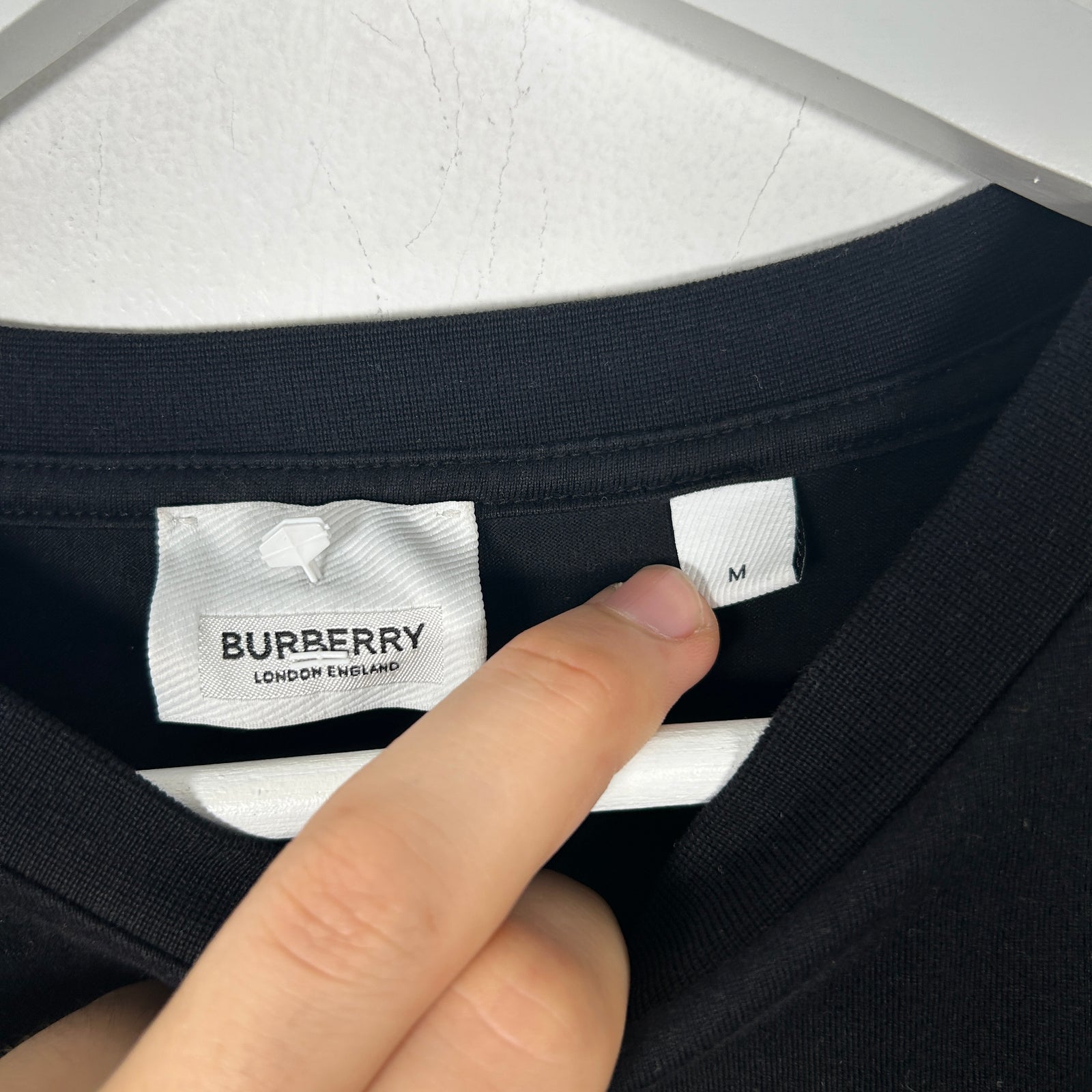 Burberry Sleeve Band Black T-Shirt Size M