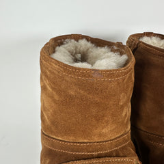 Acne Studios Brown Shearling Leather Cargo Boot Size 42