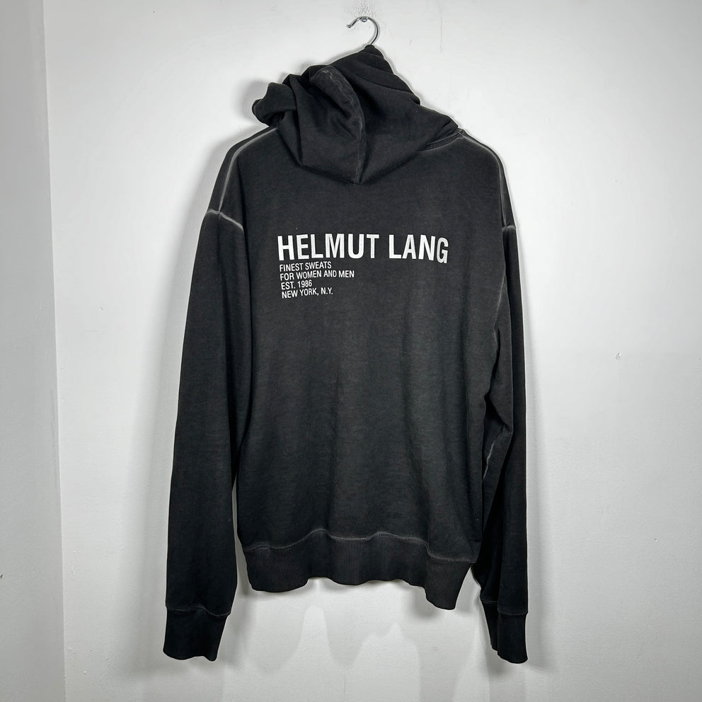 Helmut Lang Grey Logo Hoodie Size M