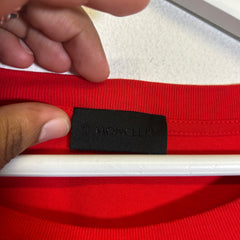Moncler Red Flock Logo T-Shirt Size XL