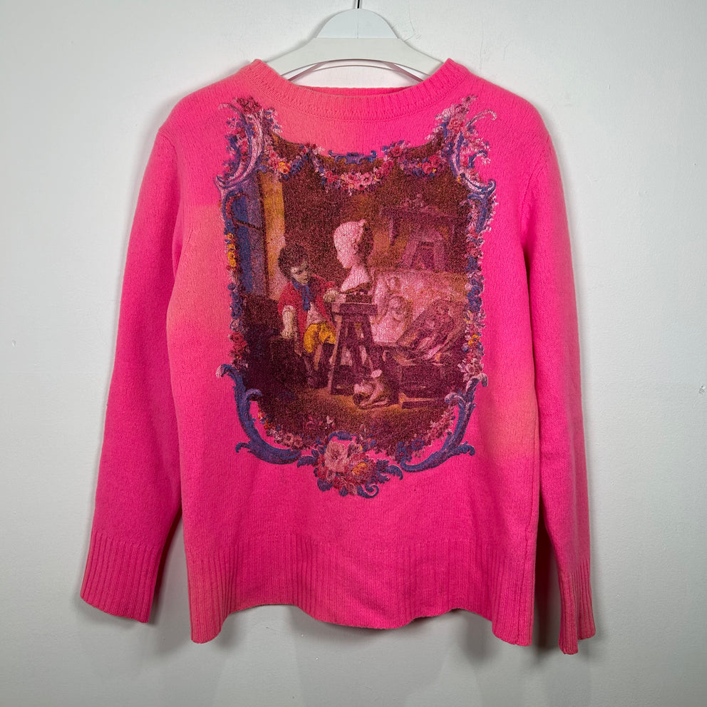 Vivienne Westwood Pink Graphic Knit Sweater Size M