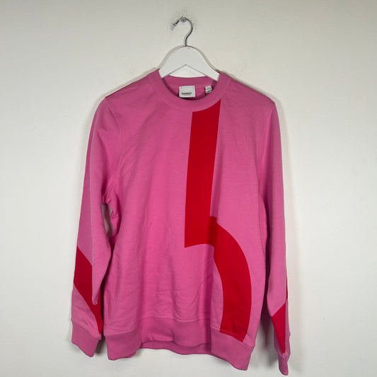 Burberry Pink Fairhall Flag Sweatshirt Size M