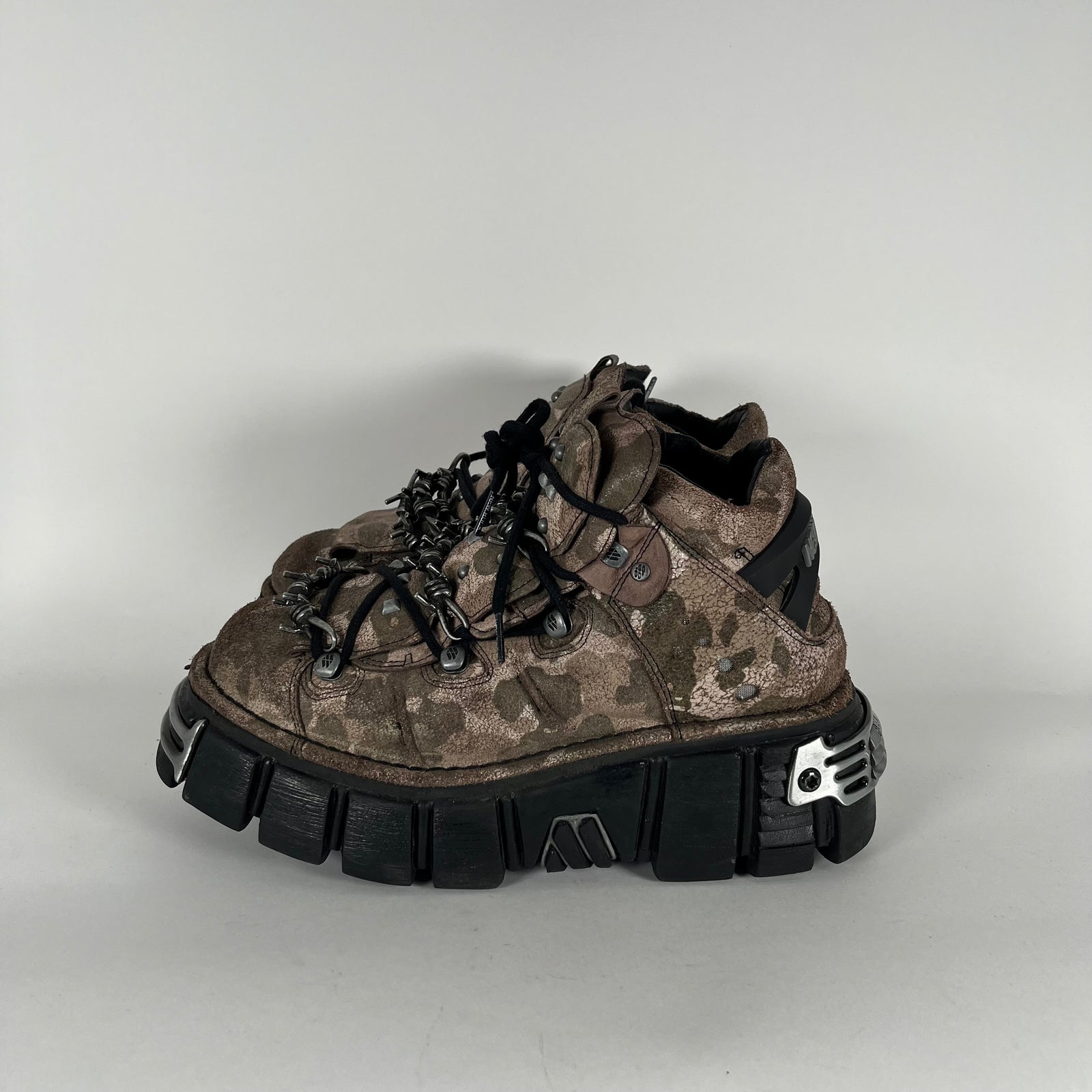 New Rock x Jaded London Distressed Camo Guerilla Tower Boots Size 12