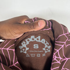 Sp5der Brown AOP Hoodie Size S
