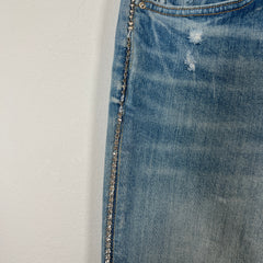 Amiri Lightwash Crystal Embellished Flared Jeans Size 31