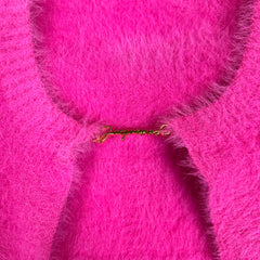 Jacquemus Pink La Maille Neve Fluffy Cardigan Size XS