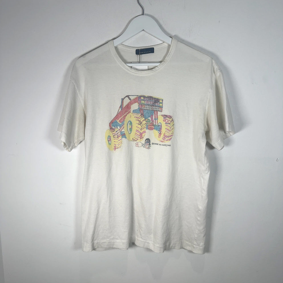 Comme Des Garcons Water Color Monster Truck Graphic T-Shirt