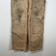 Carhartt Vintage Faded Khaki Distressed 'Double Knee' Carpenter Pants