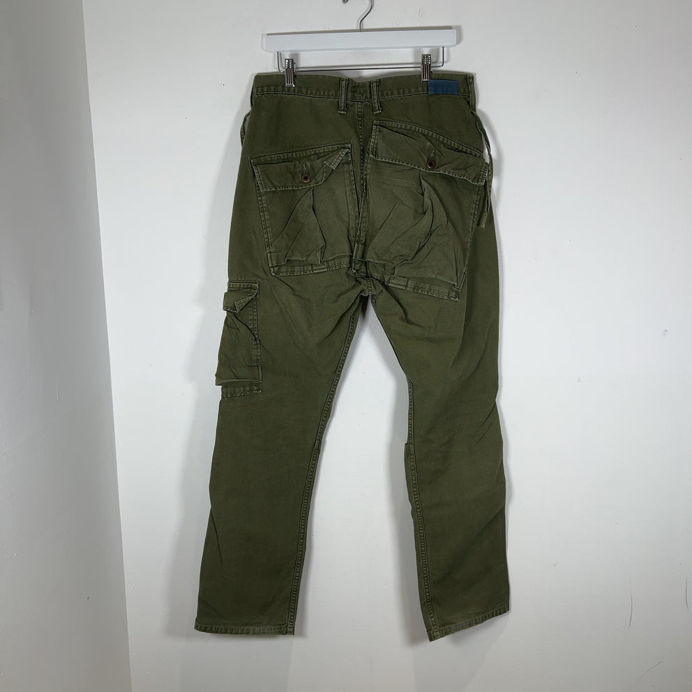 Kapital Green Cargo Pocket Canvas Cargo Pants